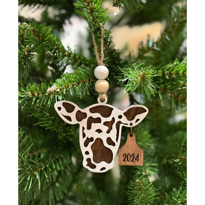 2026 Merry Christmas Cow Ornament - Nifty Decor & More