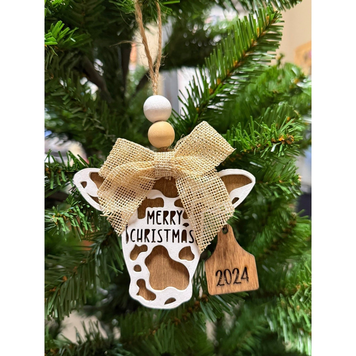 2026 Merry Christmas Cow Ornament - Nifty Decor & More