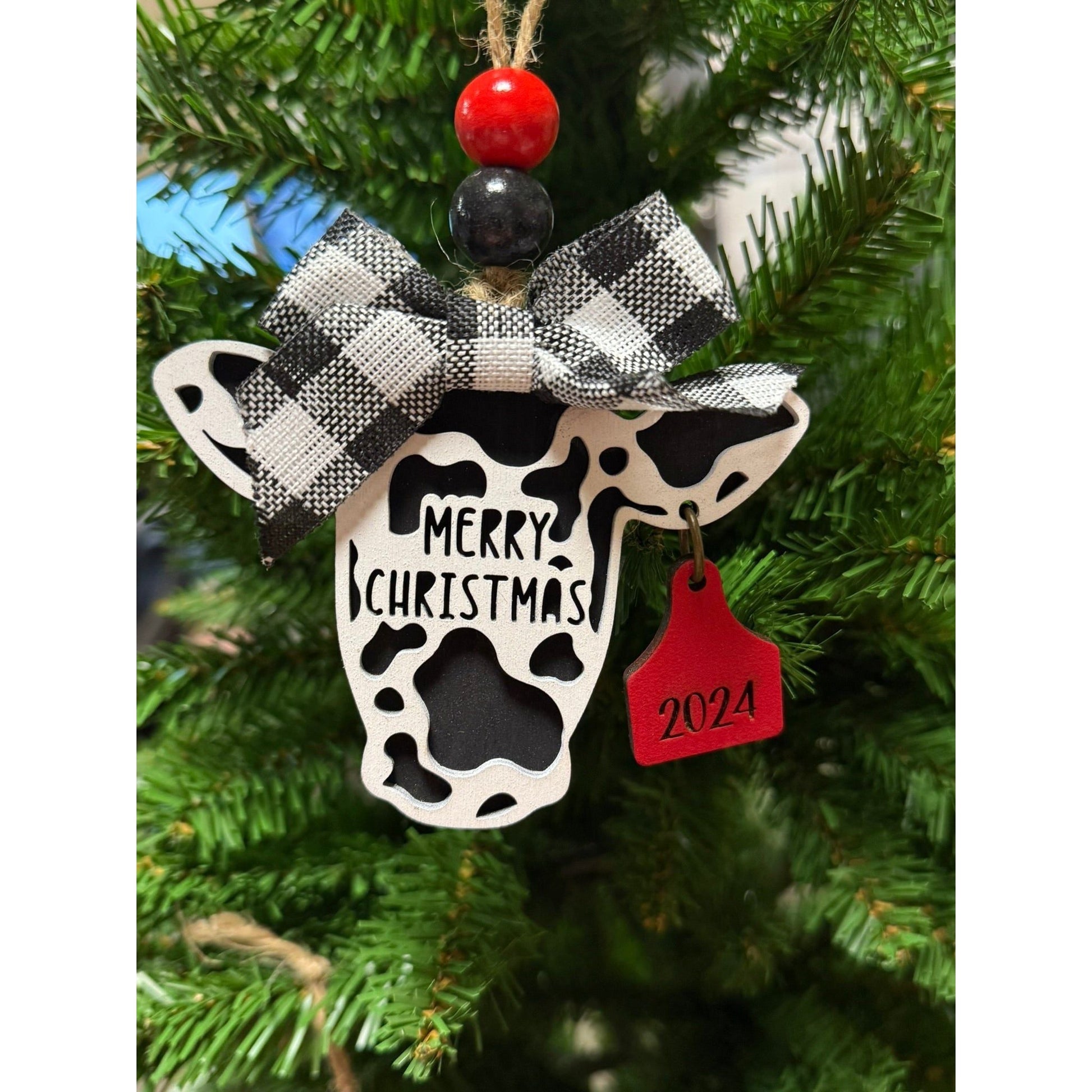 2026 Merry Christmas Cow Ornament - Nifty Decor & More