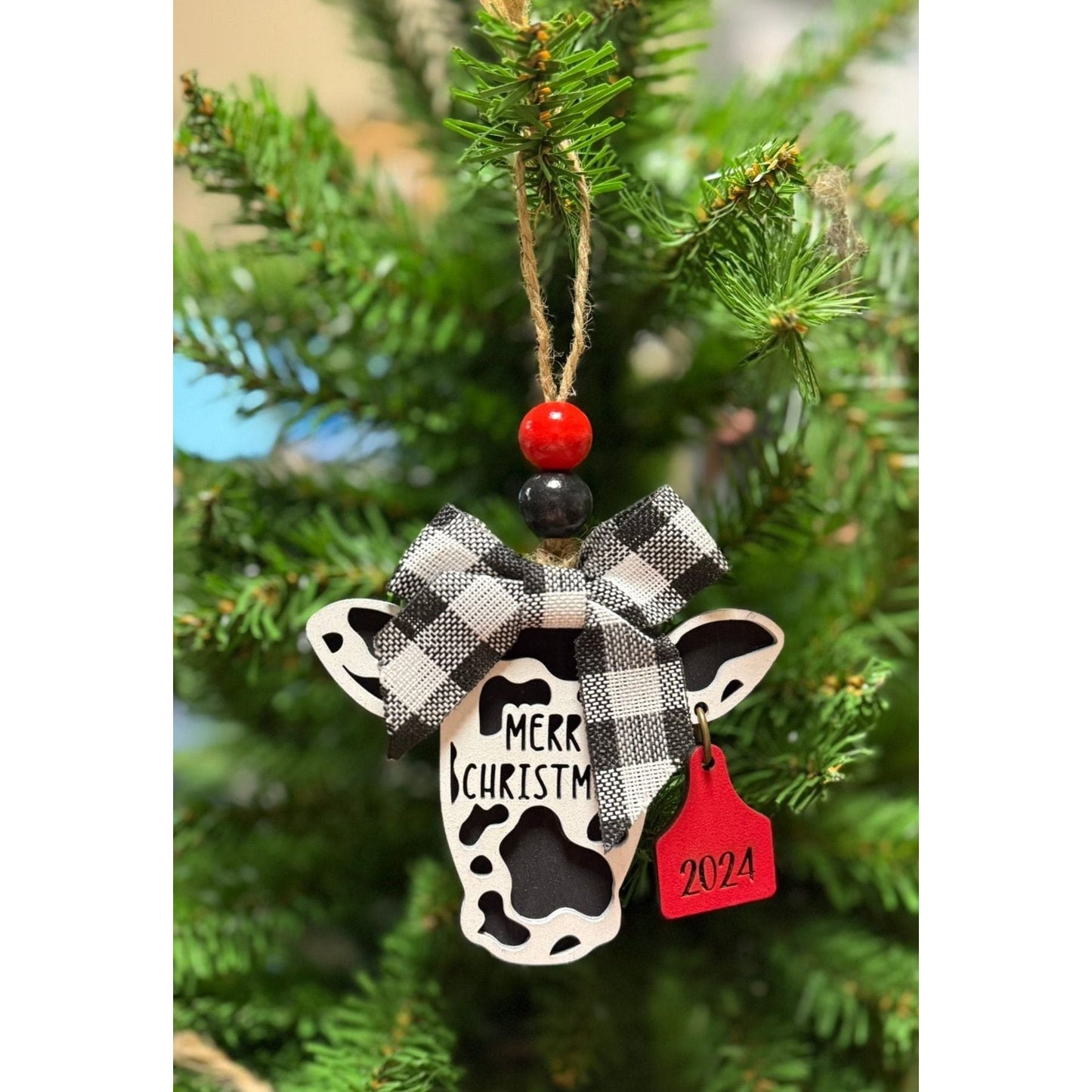 2026 Merry Christmas Cow Ornament - Nifty Decor & More