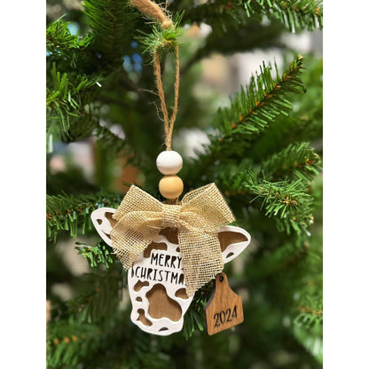 2026 Merry Christmas Cow Ornament - Nifty Decor & More