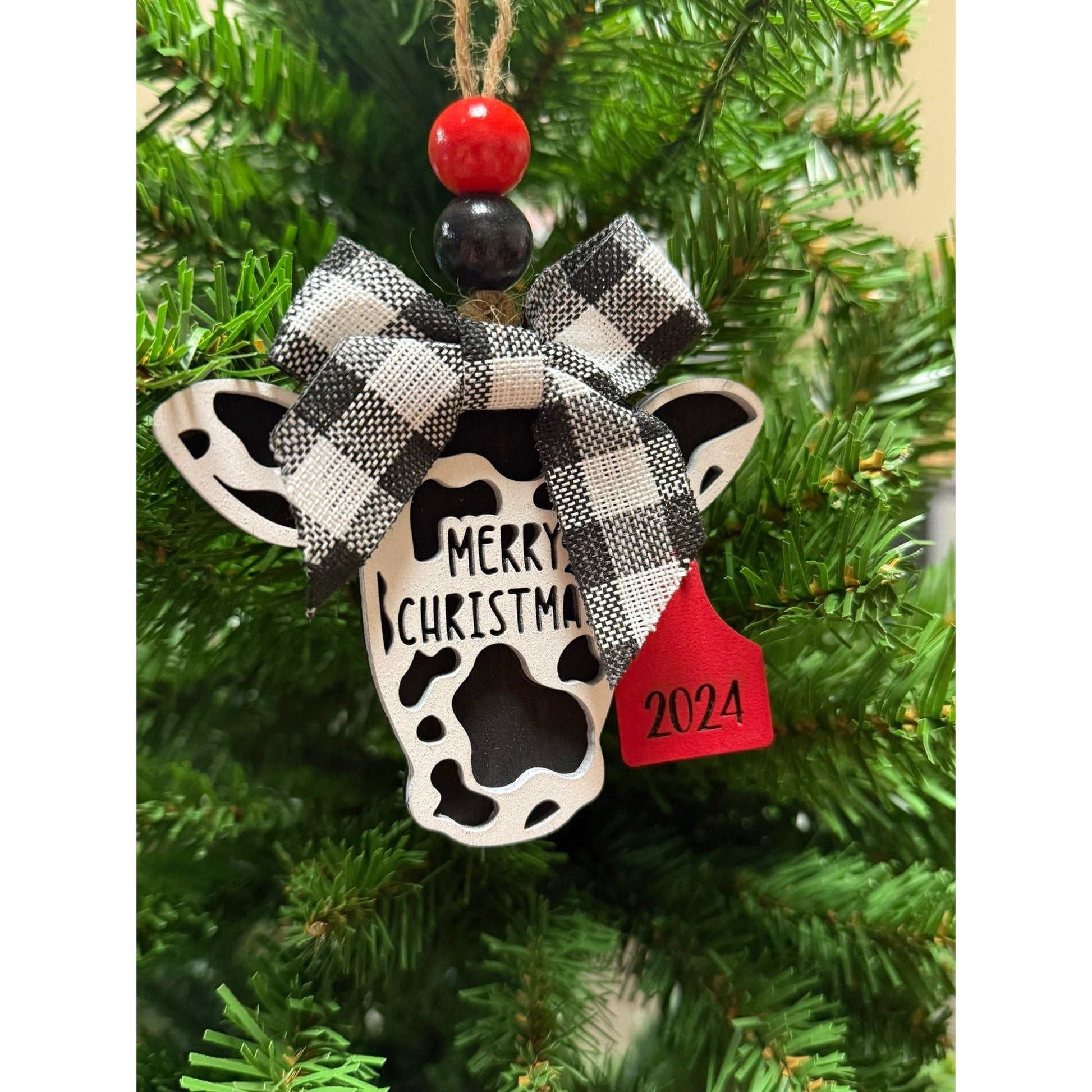2026 Merry Christmas Cow Ornament - Nifty Decor & More