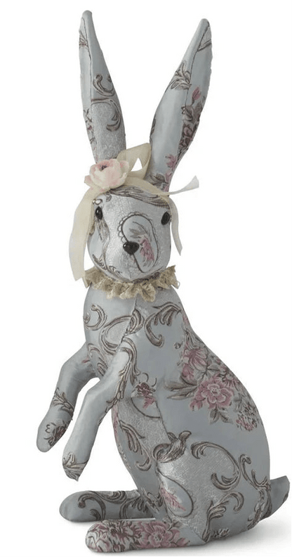 21" Blue Floral Patterned Easter Bunny Set - Nifty Decor & More