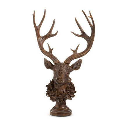 21.5" Antique Buck with Wreath - Nifty Decor & More