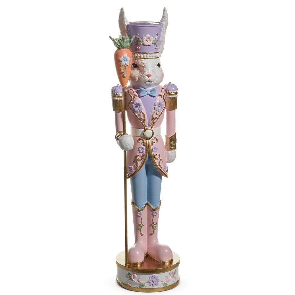21.5" Pink Easter Bunny Nutcracker - Nifty Decor & More