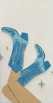 Pretty in Blue Cowgirl Boots Hanger