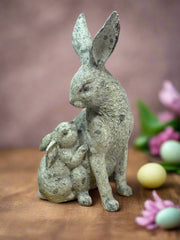 Mama & Baby Bunny Decor | Spring Resin Figurines | Cute Bunny Family for Home Decor, Easter Celebration Bunny figurine