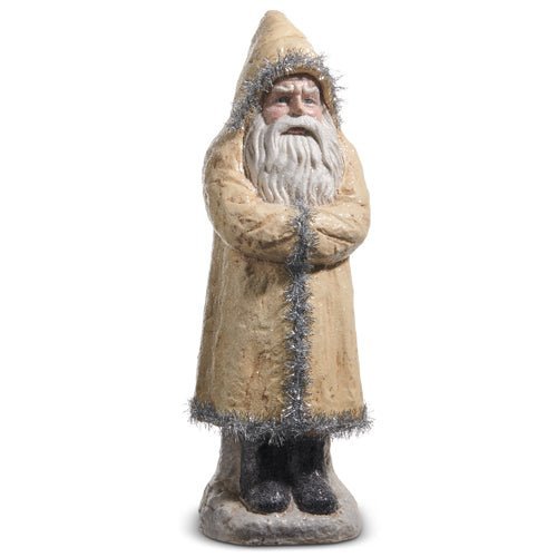 22" Cream Tinsel Old World Santa - Nifty Decor & More