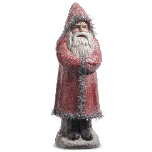 22" Red Tinsel Old World Santa
