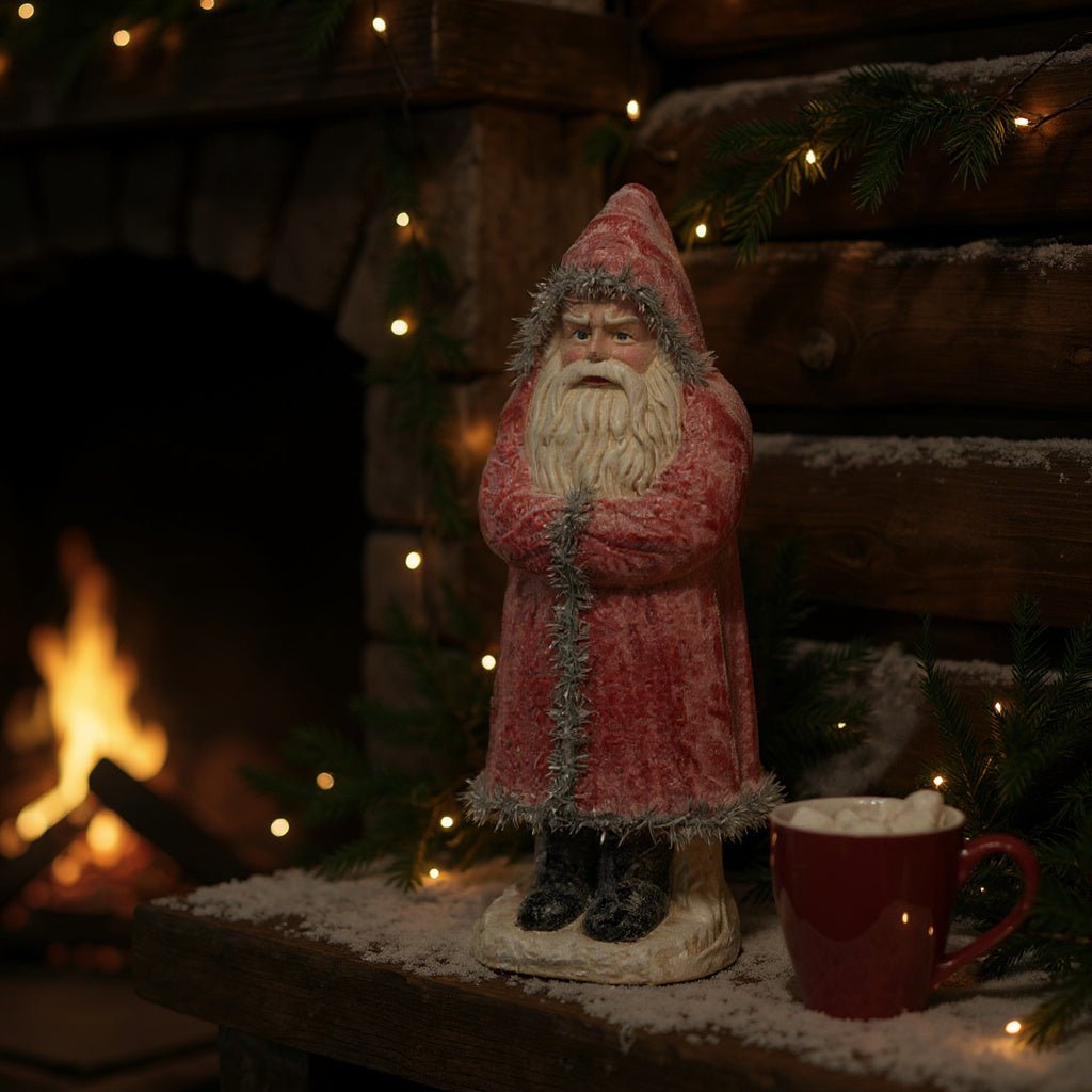 22" Red Tinsel Old World Santa