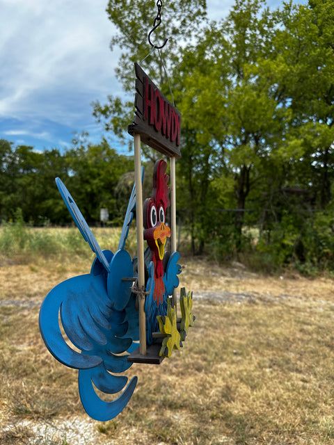 Rooster Windspinner Outdoor Decor   