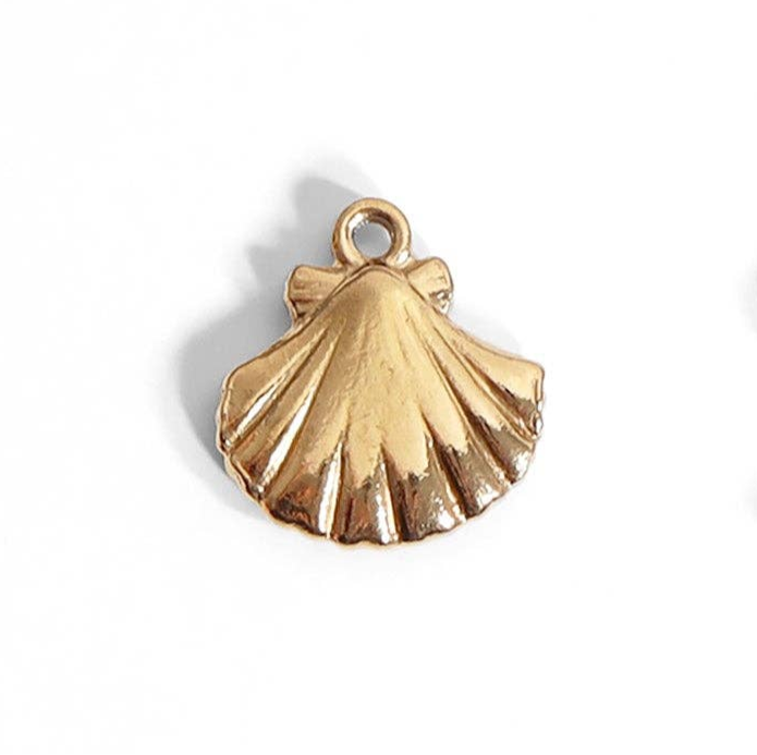 Nautical Charms 18K Gold PVD, Stainless Steel Coastal Jewelry, Mother's Day Gift for Her, Sea Inspired Charm Gift Coquette Charms Calico Scallop