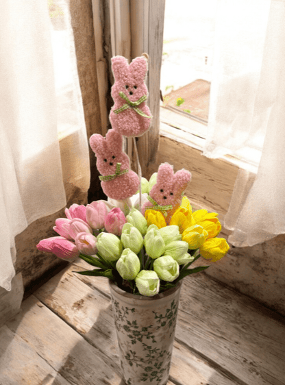 24" Easter Bunny Spray | Artificial Spring Decoration, Cute Bunny Decor for Easter Holidays & Home Decor - Nifty Decor & More