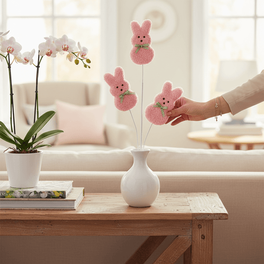 24" Easter Bunny Spray | Artificial Spring Decoration, Cute Bunny Decor for Easter Holidays & Home Decor - Nifty Decor & More