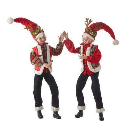 24" Posable Christmas Elf with Reindeer Antlers - Nifty Decor & More