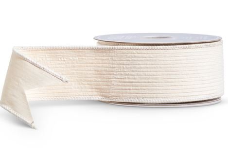 2.5" x 10 Yards Cream Corduroy Wired Ribbon - Cozy Neutral Christmas Ribbon - Nifty Decor & More