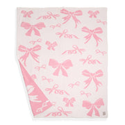 Girly Pink Ribbons Throw Blanket, Reversible Bow Print, Snuggle-Ready Home Comfort Gift for Stylish Ladies Throw Blanket