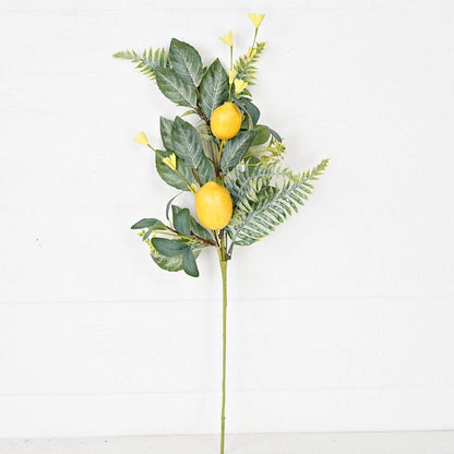 25in Spray - Lemon W.Daisy and Flocked Salal Leaves - Nifty Decor & More