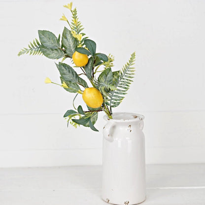 25in Spray - Lemon W.Daisy and Flocked Salal Leaves - Nifty Decor & More