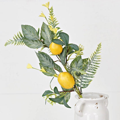 25in Spray - Lemon W.Daisy and Flocked Salal Leaves - Nifty Decor & More