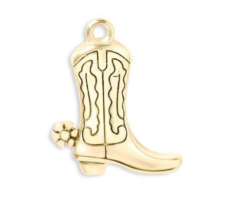 Preppy western charm bar necklace, 18K gold PVD finish, meaningful gift for her, stylish accessory Boot