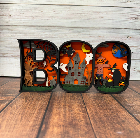 BOO 3D Halloween Scene    