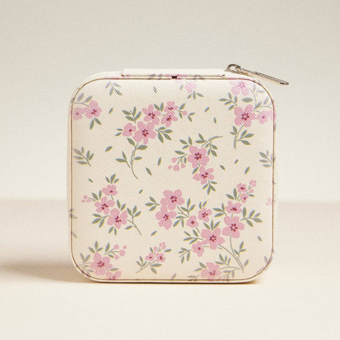 Stylish Boho-Chic Keepsake for Trendy Travelers, Must-Have Gift for Glam Girls on the Move, Travel Jewelry Box Jewelry Box Pink Flower