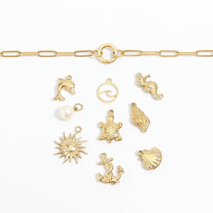 Stainless Steel Paperclip Carabiner Charm Holder Necklace: Stainless / 16"+2"