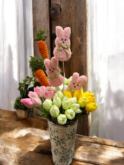28" Carrot Spray - Artificial Easter Decoration for Spring, Vibrant Faux Carrot Bouquet, Perfect for Holiday Centerpieces & Home Decor