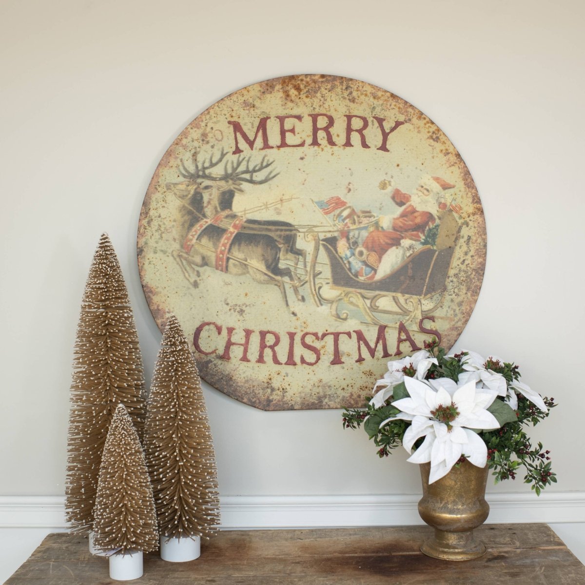 28" Santa & Sleigh Sign - Nifty Decor & More