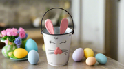 Bunny Buckets Set of Two - Cute Easter Decor, Spring Basket, Rabbit Storage, Gift Ideas for Kids & Home Decor