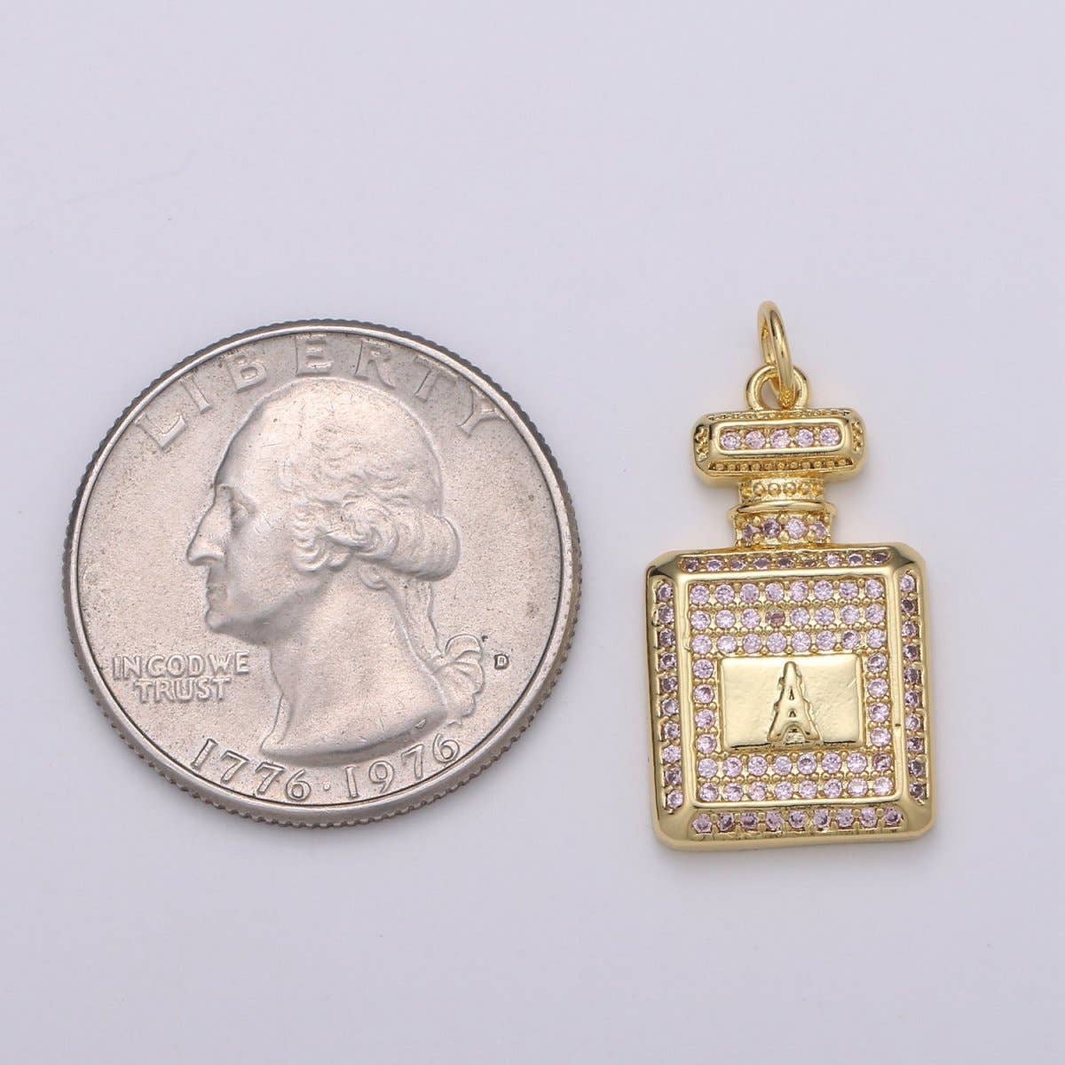 Perfume Bottle Charm Dainty , Micro Pave Bottle Charm for Necklace Bracelet Earring Component Jewelry Making Supply D-827 D-828
