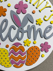 Every Bunny’s Welcome Hanger | Colorful Spring Easter Wall Decor | Cute Bunny Decor for Home