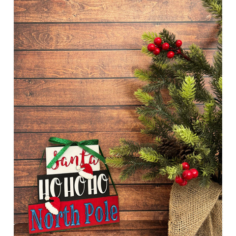 Christmas Word Stackers Christmas Shelf Sitter Santa North Pole  