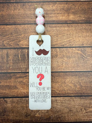 Valentine's Day Bookmarks Mustache