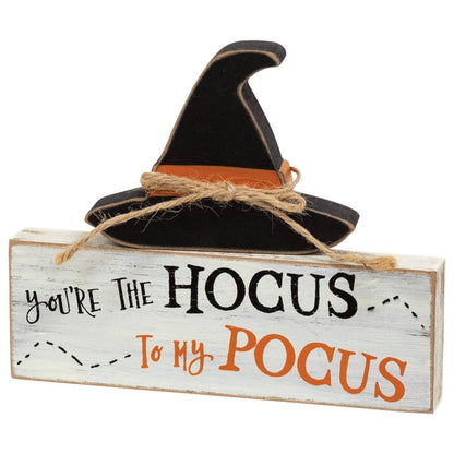 2/Set - Hocus Pocus Wooden Block & Witch Hat Sitters - Nifty Decor & More