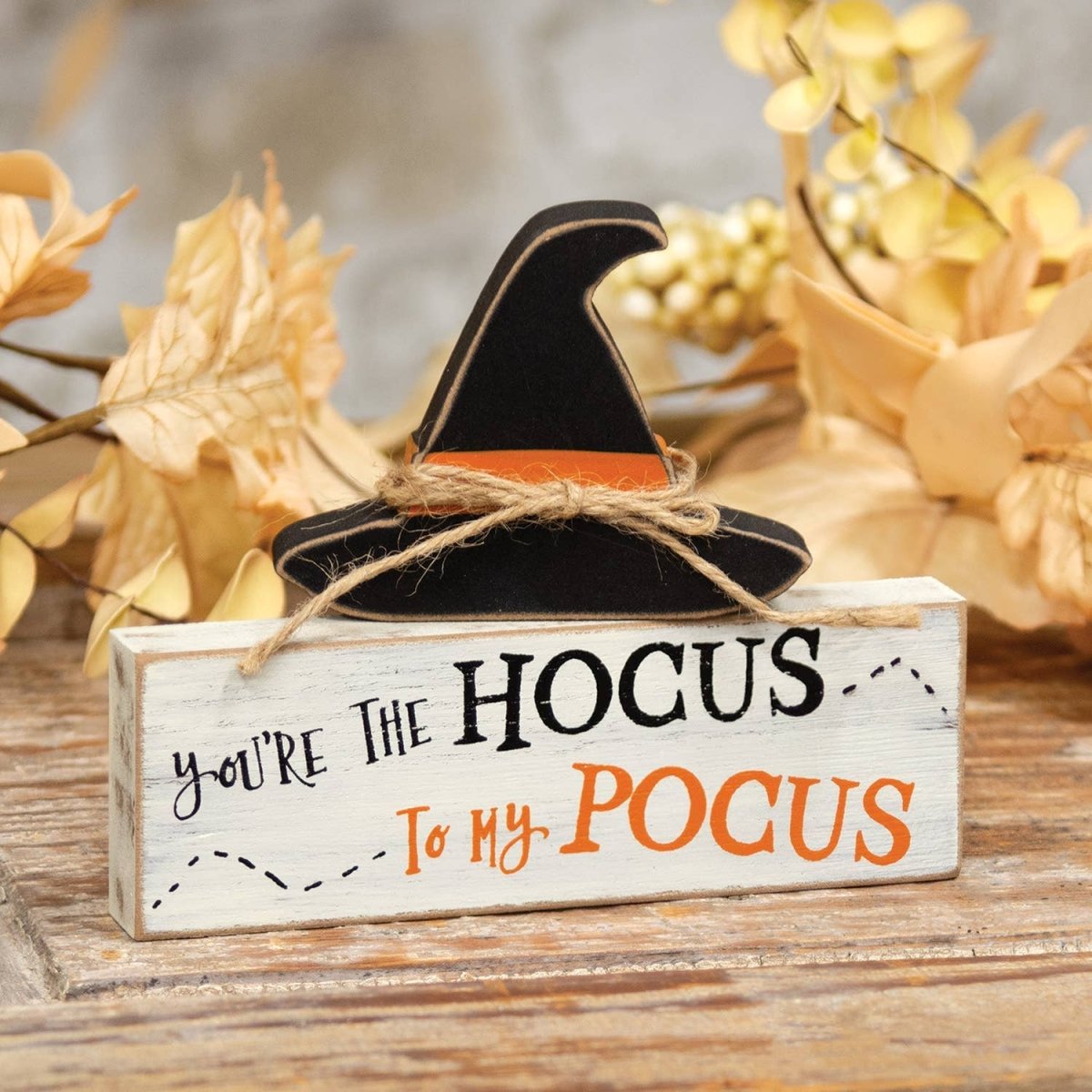 2/Set - Hocus Pocus Wooden Block & Witch Hat Sitters - Nifty Decor & More