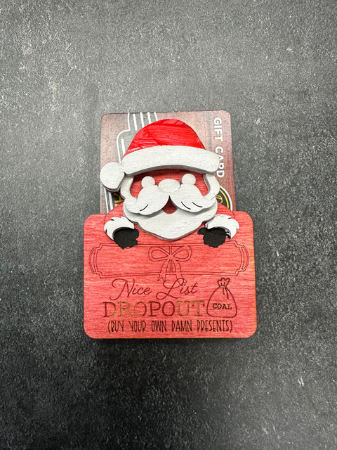 Santa Gift Card & Money Holder Christmas Gift Card & Money Holder Nice List Dropout - Gift Card Holder  