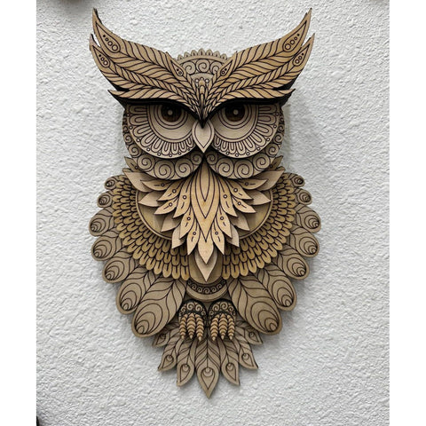 3D Large Wood Owl Owl Wall Decor   