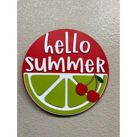 Hello Summer - Cherries & Lime Door Hanger Door hanger   