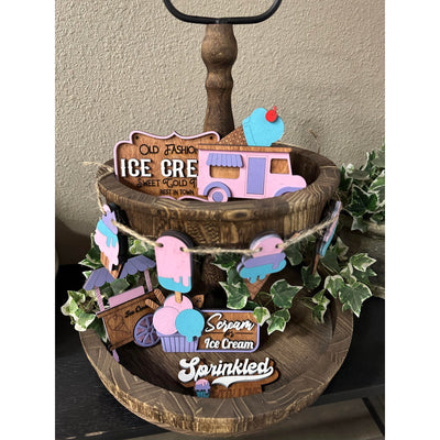 I Scream for Ice Cream Tiered Tray Decor Tiered Tray   