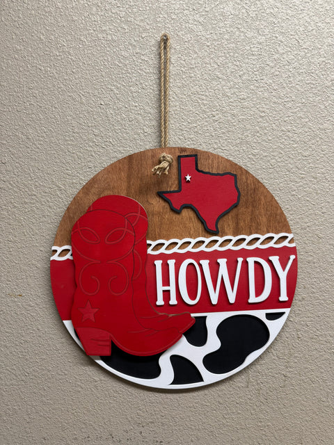 Howdy University Boots Door & Wall Decor - Stylish Western University Decor for School Spirit Texas Tech University