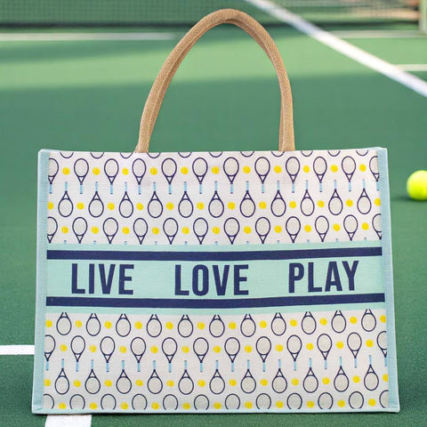 Pickleball & Tennis Juco Tote Bag, Trendy Sports Carryall, Great for On-the-Go, Awesome Gift for Sporty Souls Tote Bag