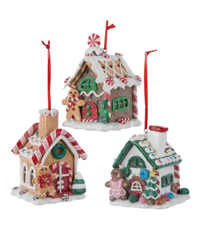 3.5"GINGERBREAD LED HOUSE ORNAMENT 3/A - Nifty Decor & More