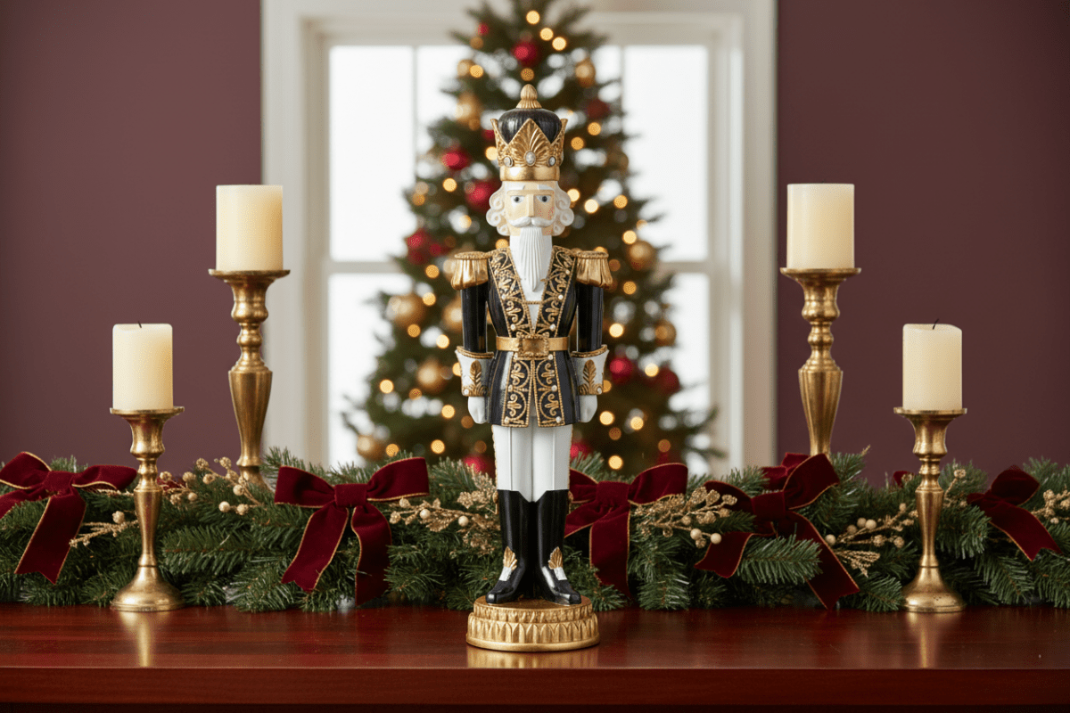 36.5" Black and Gold Nutcracker - Nifty Decor & More