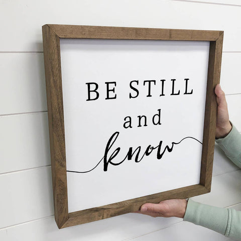 Be Still and Know Christian Farmhouse Wood Sign - Rustic Home Decor, Inspirational Wall Art, Faith-Based Gift, Scripture Decor Table decor