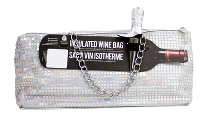 Disco Insulated Wine Bag & Silver Cowboy Boot Stopper