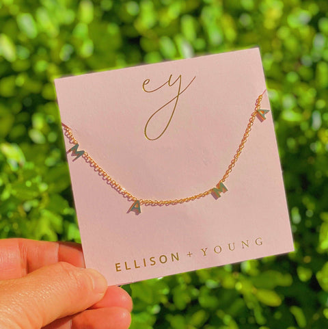 Golden Mama Necklace, Chic Gold Jewelry to Celebrate Motherhood, Ideal Gift for Mom or Baby Shower Necklace