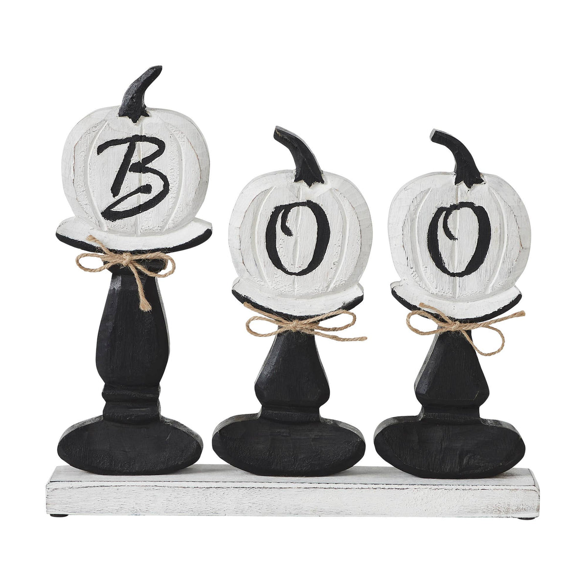 BOO Pumpkin Wood Tabletop Sign, 13.5" Halloween Decor