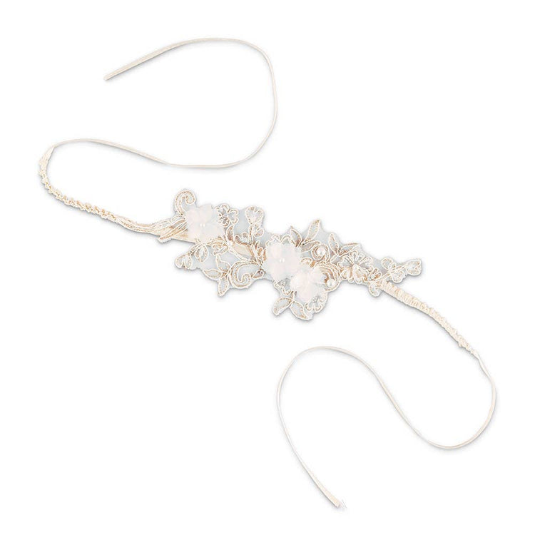 Ivory Embroidered Appliqué Bridal Garter Attire